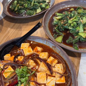 Dumpling House - mapo tofu and stir-fried bok choy - Japanese Near Me - Harrisonburg, Virginia Dumpling House - mapo tofu and stir-fried bok choy - Japanese Near Me - Harrisonburg, Virginia