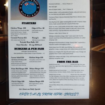 Kiniski's Reef Tavern - menu summer of '26 - Pubs Near Me - Point Roberts, Washington Kiniski's Reef Tavern - menu summer of '26 - Pubs Near Me - Point Roberts, Washington