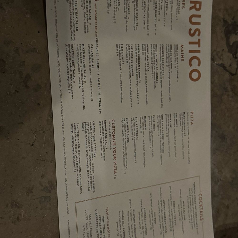 Rustico - Menu - New American Near Me - Alexandria, Virginia Rustico - Menu - New American Near Me - Alexandria, Virginia