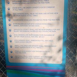 Arlington Paw Park - The rules so your dog don't act the fool