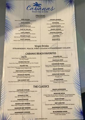Menu photo 4 Cabanas Beach Bar & Grille Ocean City, MD