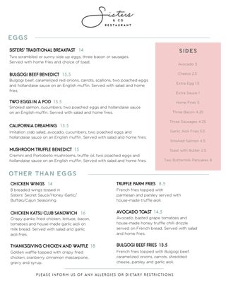 Menu photo 4 Sisters & Co Toronto, ON
