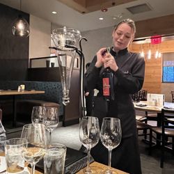 Cooper’s Hawk Winery & Restaurant - Wine decanter set up by our excellent server
