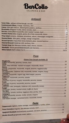 Menu photo 7 Bar Cotto Seattle, WA