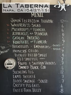 Menu photo 5 La Taberna Napa, CA