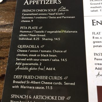 Royal Oak Pub - a menu for appetizers - Pubs Near Me - Ottawa, Ontario