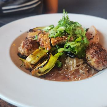 Kinley's Restaurant & Bar - Shirmp with charred baby bobchoy and glass noodles - New American Near Me - Anchorage, Alaska Kinley's Restaurant & Bar - Shirmp with charred baby bobchoy and glass noodles - New American Near Me - Anchorage, Alaska