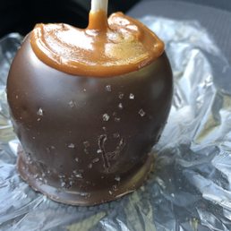 Dark chocolate salted Carmel apple Dark chocolate salted Carmel apple