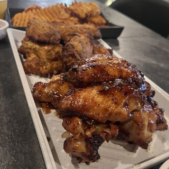 Goobne Chicken - Another close-up of the pepper crispy, waffle, fries, and Galbi - Chicken Wings Near Me - Los Angeles, California Goobne Chicken - Another close-up of the pepper crispy, waffle, fries, and Galbi - Chicken Wings Near Me - Los Angeles, California