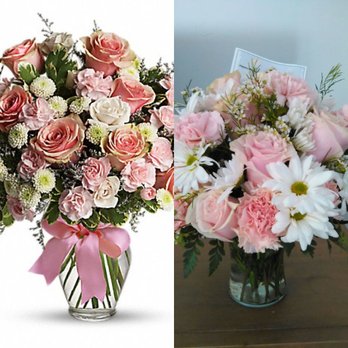 Wild About Flowers - My mom was suppost to get the flower arragment from the left (premium) instead they delived the ones from the right - Floral Designers Near Me - Dallas, Texas Wild About Flowers - My mom was suppost to get the flower arragment from the left (premium) instead they delived the ones from the right - Floral Designers Near Me - Dallas, Texas