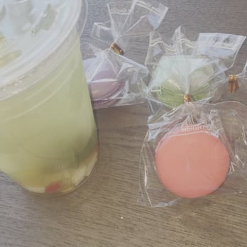 Mozart Bakery - raspberry, blueberry, green tea macaron  green tea with rainbow jelly - Bakeries Near Me - Carrollton, Texas