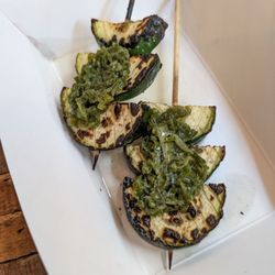 Tessier Winery - Yakitorials pop-up: zucchini, scallion oil