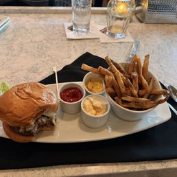 Burger with fries. Burger with fries.