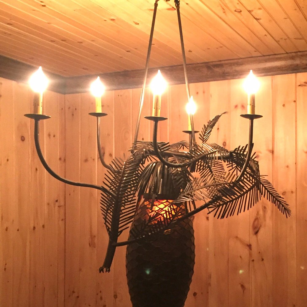 Stunning chandelier on 2nd floor