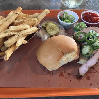 The Bearded Pig - Smoked turkey sandwich with jalapeños and fries - Barbeque Near Me - Jacksonville, Florida The Bearded Pig - Smoked turkey sandwich with jalapeños and fries - Barbeque Near Me - Jacksonville, Florida