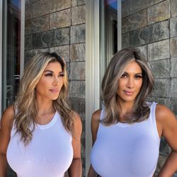 The Den Salon - Before and after. Ashley Peaches transformed me