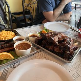A la carte menu ribs, brisket and sausage with some sides.