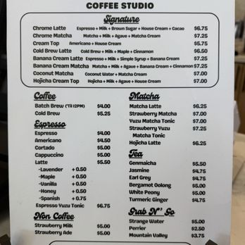 Chrome Coffee Studio - Menu - Coffee & Tea Near Me - Torrance, California