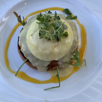Holoholo Grill - Crab Benedict. Unfortunately the mango sauce on the outside kind of ruined this one - Hawaiian Near Me - Koloa, Hawaii Holoholo Grill - Crab Benedict. Unfortunately the mango sauce on the outside kind of ruined this one - Hawaiian Near Me - Koloa, Hawaii