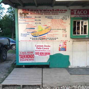 The Taco Stop - Menu as of 4/24/17 - Mexican Near Me - Elgin, Texas