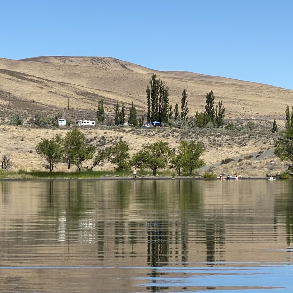 Wanapum State Park - View of the upper loop campground from out on the Columbia River. - Parks Near Me - Vantage, Washington Wanapum State Park - View of the upper loop campground from out on the Columbia River. - Parks Near Me - Vantage, Washington