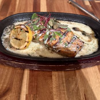 Nerra - Grilled Salmon with caper butter - Seafood Near Me - Durham, North Carolina