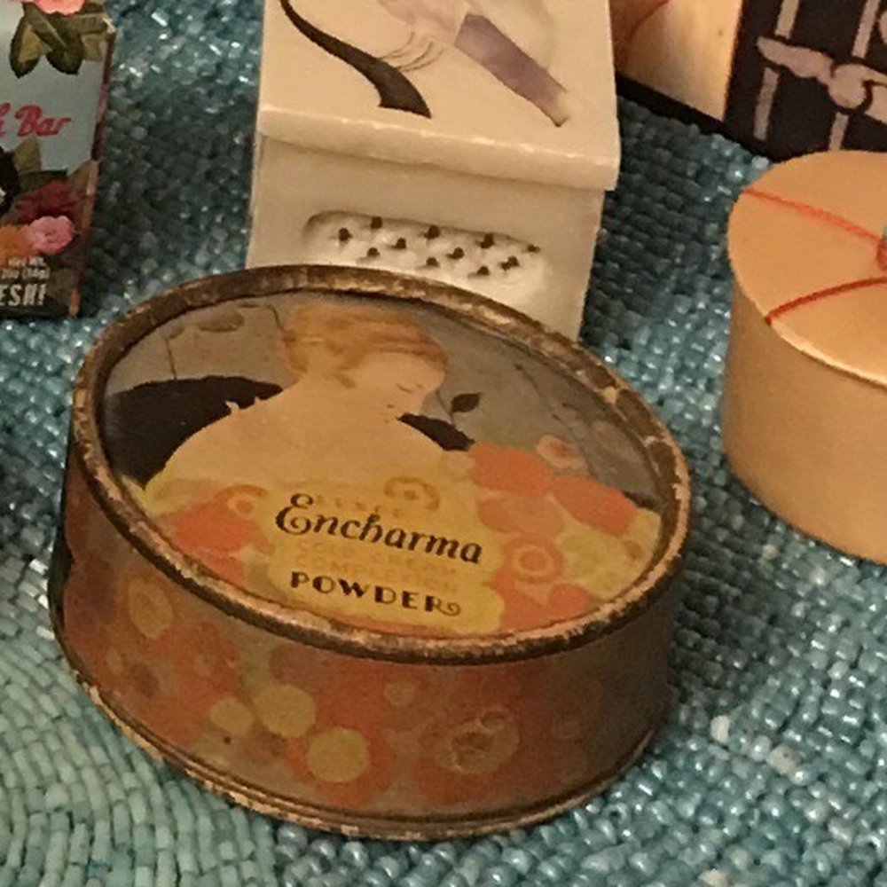 Vanessa Vintage Treasures - I needed a round "Encharma" powder box with beautiful graphics, right? - Antiques Near Me - Baltimore, Maryland Vanessa Vintage Treasures - I needed a round "Encharma" powder box with beautiful graphics, right? - Antiques Near Me - Baltimore, Maryland