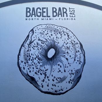 Bagel Bar East - On the wall outside - Bagels Near Me - North Miami, Florida