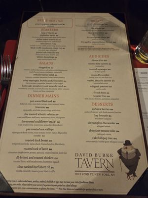 Menu photo 1 David Burke Tavern New York, NY Menu photo 1 David Burke Tavern New York, NY