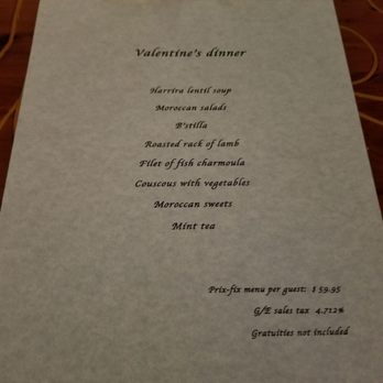 Casablanca - The Valentine's Day menu - Moroccan Near Me - Kailua, Hawaii
