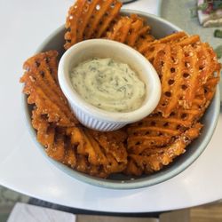 Alchemy Kitchen - Sweet potato waffle fries w/ vegan ranch