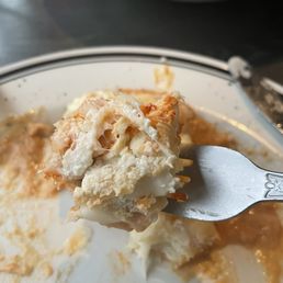Inside the seafood lasagna