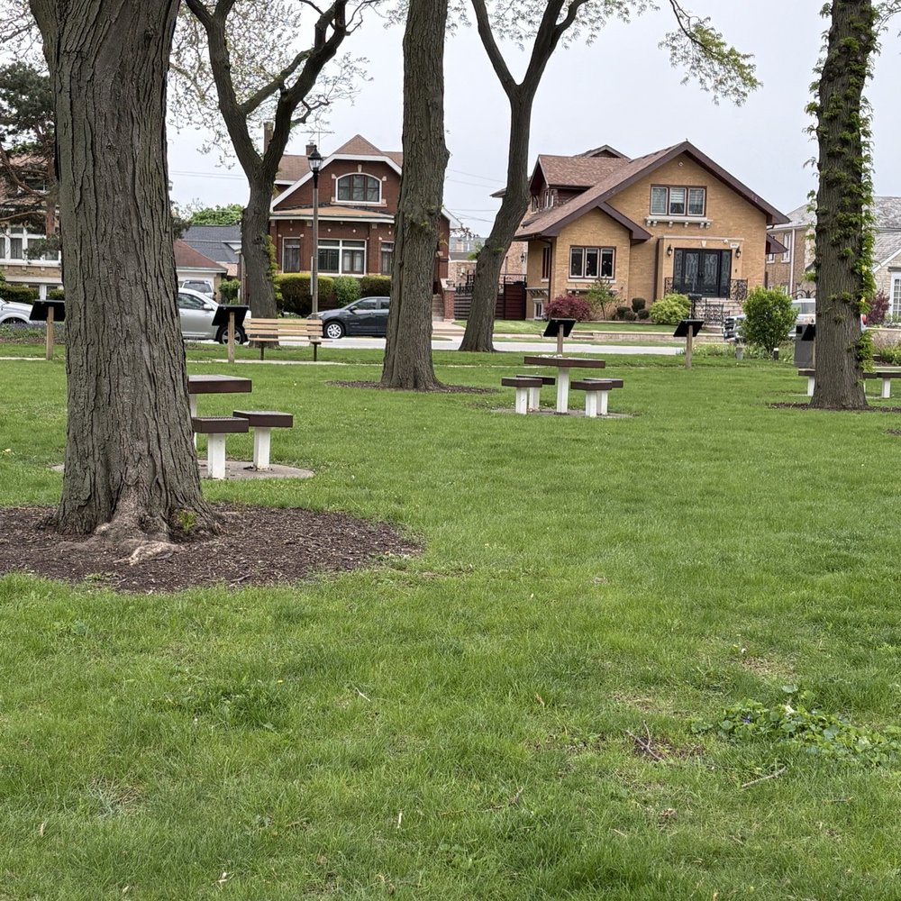 Mraz Park - Beautiful built in cement tables and chairs to talk, play chess or checkers - Dog Parks Near Me - Berwyn, Illinois Mraz Park - Beautiful built in cement tables and chairs to talk, play chess or checkers - Dog Parks Near Me - Berwyn, Illinois