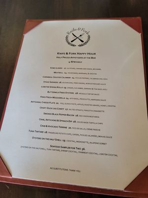 Menu photo 1 Knife & Fork Inn Atlantic City, NJ