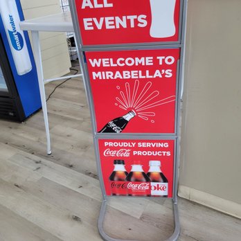 Mirabellas Italian Cucina - a sign for cater all events - Italian Near Me - Warwick, Rhode Island