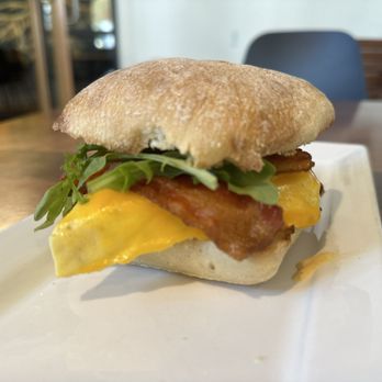 Porchlight Coffee - "Simply Irresistible" Breakfast Sandwich on Ciabatta - Coffee & Tea Near Me - Akron, Ohio