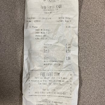 Panda Express - Order: 455538 Server: Ana O - Chinese Near Me - Escondido, California Panda Express - Order: 455538 Server: Ana O - Chinese Near Me - Escondido, California