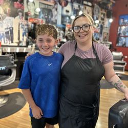 Floyd's 99 Barbershop - Blonde streaks and a low taper fade