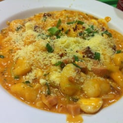 Spoleto - Nhoque da fortuna!!! Delicioso! com 8 ingredientes selecionados pelo cliente! E ganhamos uma nota de 1 dolar!