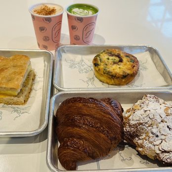 The Flora Bakehouse - Egg and cheese sandwich, frittata, plain croissant, almond croissant, chai and matcha latte - Bakeries Near Me - Seattle, Washington The Flora Bakehouse - Egg and cheese sandwich, frittata, plain croissant, almond croissant, chai and matcha latte - Bakeries Near Me - Seattle, Washington