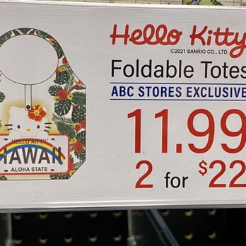 ABC Store - Kihei - 09.10.22 Hello Kitty foldable tote bags sale - Beer, Wine & Spirits Near Me - Kihei, Hawaii