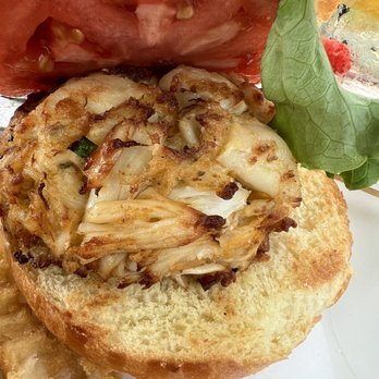 Bridges Restaurant - All lump crabmeat crab cake sandwich - Bars Near Me - Grasonville, Maryland