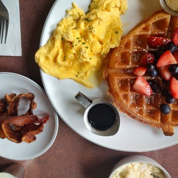 The Breakfast Bar - This waffle was so light, crispy and fluffy in the inside. - Breakfast & Brunch Near Me - Long Beach, California The Breakfast Bar - This waffle was so light, crispy and fluffy in the inside. - Breakfast & Brunch Near Me - Long Beach, California