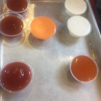 The Crack Shack - A few of their sauces - Chicken Shop Near Me - Costa Mesa, California