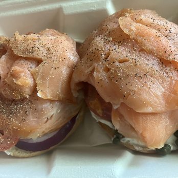 Wake The Dead Coffee House - Their excellent Smoked Salmon on a Bagel, $14.50. Good ingredients, generous enough to share with a friend. 10MAR24 - Coffee & Tea Near Me - San Marcos, Texas Wake The Dead Coffee House - Their excellent Smoked Salmon on a Bagel, $14.50. Good ingredients, generous enough to share with a friend. 10MAR24 - Coffee & Tea Near Me - San Marcos, Texas