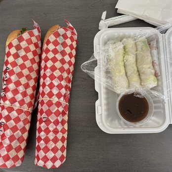 Thai Thien Sub - Two sandwiches and spring rolls - Vietnamese Near Me - Calgary, Alberta
