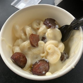 Dollywood - Smoked sausage Mac and cheese. Almost ate it all before I got picture. - Amusement Parks Near Me - Pigeon Forge, Tennessee Dollywood - Smoked sausage Mac and cheese. Almost ate it all before I got picture. - Amusement Parks Near Me - Pigeon Forge, Tennessee