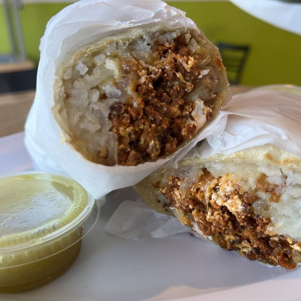 Chorizo breakfast burrito ($12) Chorizo breakfast burrito ($12)