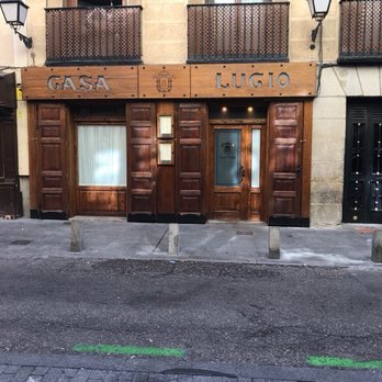 Casa Lucio - Front of restaurant.  It looked closed but was open at 1PM for lunch. - Spanish Near Me - Madrid, M