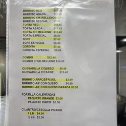 Guanajuato Meat Market - Menu
